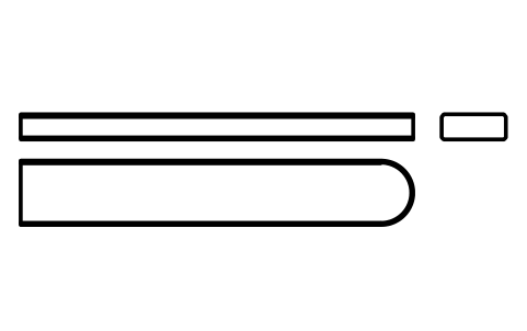 Vorschau des Symbols Flache Passfeder Form C 18 x 7 x 110, Block KEY_C_18X7X110