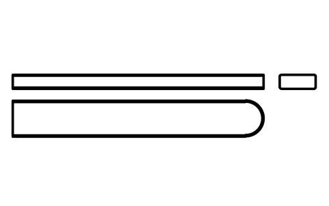 Vorschau des Symbols Flache Passfeder Form C 18 x 7 x 125, Block KEY_C_18X7X125