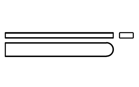 Vorschau des Symbols Flache Passfeder Form C 18 x 7 x 140, Block KEY_C_18X7X140