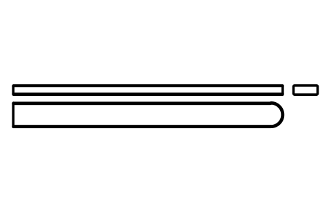 Vorschau des Symbols Flache Passfeder Form C 18 x 7 x 200, Block KEY_C_18X7X200