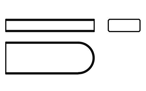 Vorschau des Symbols Flache Passfeder Form C 18 x 7 x 50, Block KEY_C_18X7X50