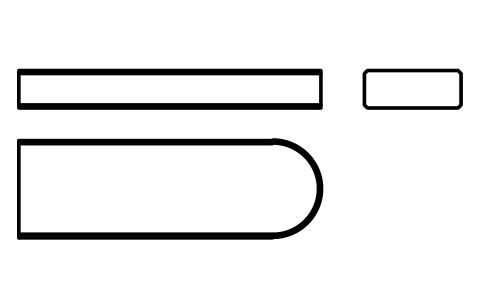 Vorschau des Symbols Flache Passfeder Form C 18 x 7 x 56, Block KEY_C_18X7X56