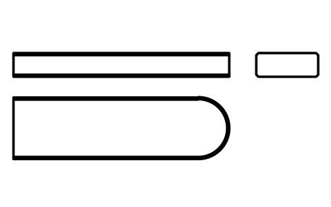 Vorschau des Symbols Flache Passfeder Form C 18 x 7 x 63, Block KEY_C_18X7X63