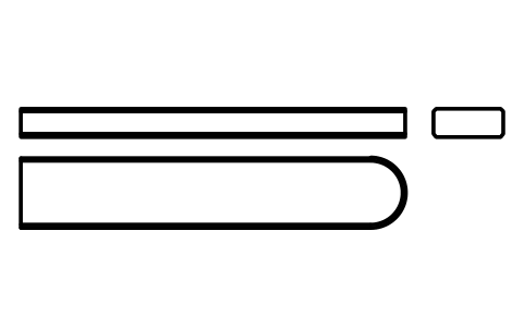 Vorschau des Symbols Flache Passfeder Form C 20 x 8 x 110, Block KEY_C_20X8X110