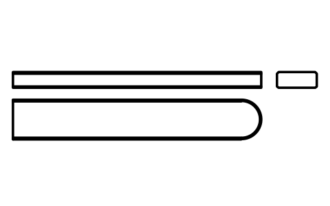 Vorschau des Symbols Flache Passfeder Form C 20 x 8 x 125, Block KEY_C_20X8X125