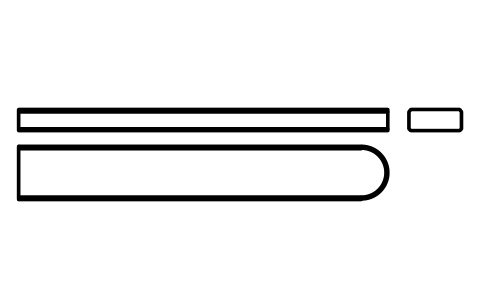 Vorschau des Symbols Flache Passfeder Form C 20 x 8 x 140, Block KEY_C_20X8X140