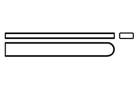 Vorschau des Symbols Flache Passfeder Form C 20 x 8 x 160, Block KEY_C_20X8X160