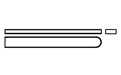 Vorschau des Symbols Flache Passfeder Form C 20 x 8 x 180, Block KEY_C_20X8X180