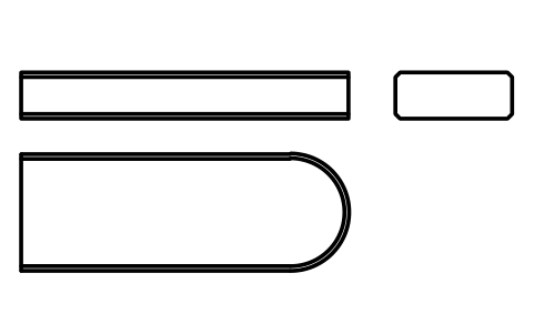 Vorschau des Symbols Flache Passfeder Form C 20 x 8 x 56, Block KEY_C_20X8X56