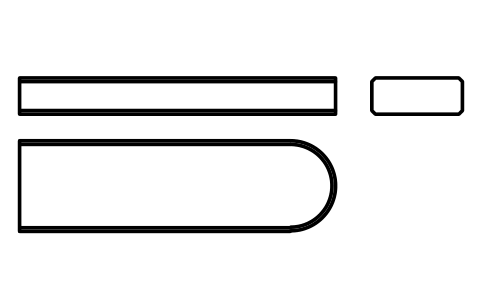 Vorschau des Symbols Flache Passfeder Form C 20 x 8 x 70, Block KEY_C_20X8X70