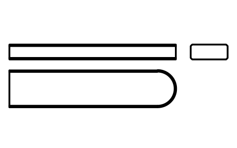 Vorschau des Symbols Flache Passfeder Form C 20 x 8 x 90, Block KEY_C_20X8X90