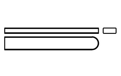 Vorschau des Symbols Flache Passfeder Form C 22 x 9 x 160, Block KEY_C_22X9X160