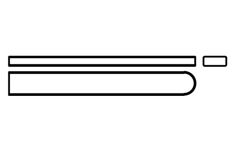 Vorschau des Symbols Flache Passfeder Form C 22 x 9 x 180, Block KEY_C_22X9X180