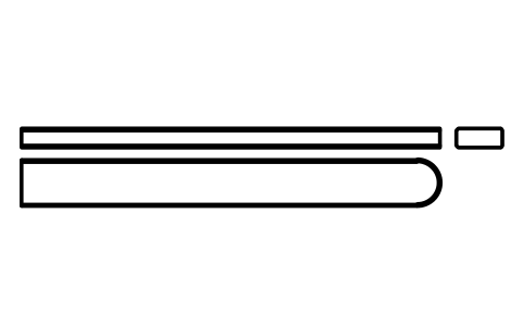 Vorschau des Symbols Flache Passfeder Form C 22 x 9 x 200, Block KEY_C_22X9X200