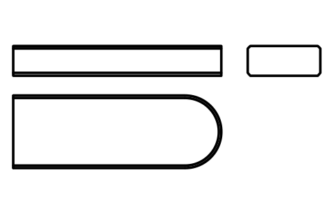 Vorschau des Symbols Flache Passfeder Form C 22 x 9 x 63, Block KEY_C_22X9X63