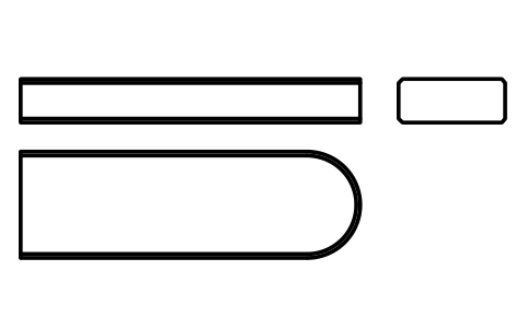 Vorschau des Symbols Flache Passfeder Form C 22 x 9 x 70, Block KEY_C_22X9X70