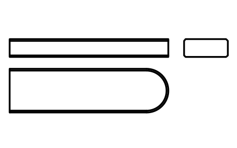 Vorschau des Symbols Flache Passfeder Form C 22 x 9 x 80, Block KEY_C_22X9X80