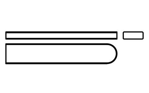 Vorschau des Symbols Flache Passfeder Form C 25 x 9 x 140, Block KEY_C_25X9X140