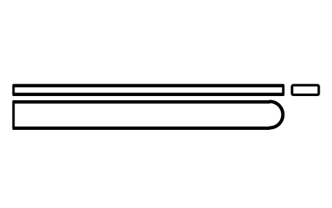 Vorschau des Symbols Flache Passfeder Form C 25 x 9 x 250, Block KEY_C_25X9X250