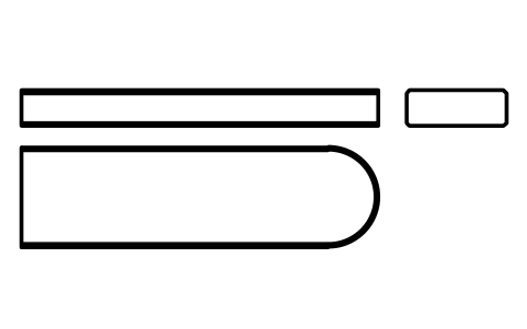 Vorschau des Symbols Flache Passfeder Form C 28 x 10 x 100, Block KEY_C_28X10X100