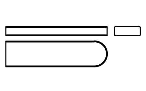 Vorschau des Symbols Flache Passfeder Form C 28 x 10 x 110, Block KEY_C_28X10X110