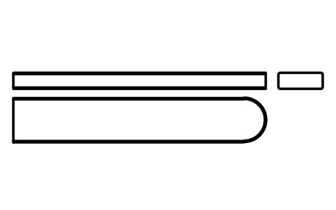 Vorschau des Symbols Flache Passfeder Form C 28 x 10 x 160, Block KEY_C_28X10X160