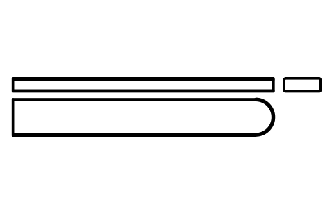 Vorschau des Symbols Flache Passfeder Form C 28 x 10 x 200, Block KEY_C_28X10X200