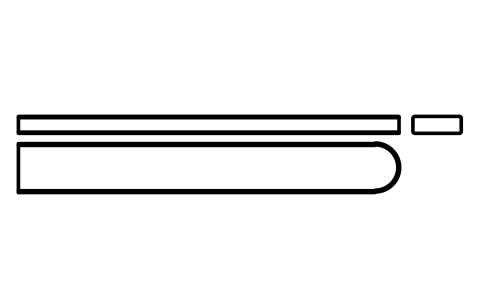 Vorschau des Symbols Flache Passfeder Form C 28 x 10 x 220, Block KEY_C_28X10X220