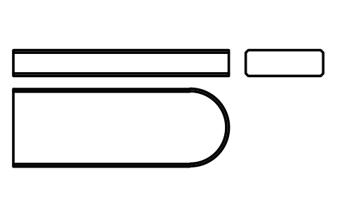 Vorschau des Symbols Flache Passfeder Form C 36 x 12 x 100, Block KEY_C_36X12X100
