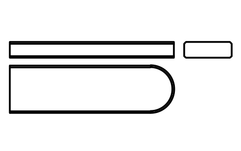 Vorschau des Symbols Flache Passfeder Form C 36 x 12 x 125, Block KEY_C_36X12X125