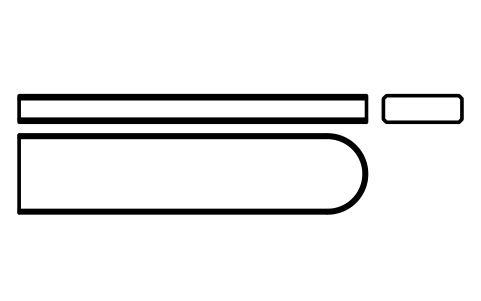 Vorschau des Symbols Flache Passfeder Form C 36 x 12 x 160, Block KEY_C_36X12X160