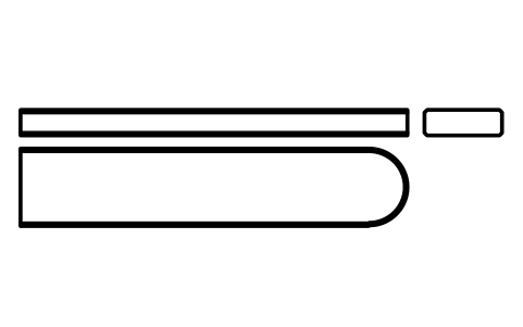 Vorschau des Symbols Flache Passfeder Form C 36 x 12 x 180, Block KEY_C_36X12X180