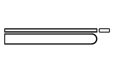 Vorschau des Symbols Flache Passfeder Form C 36 x 12 x 320, Block KEY_C_36X12X320