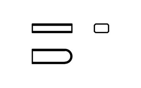 Vorschau des Symbols Flache Passfeder Form C 5 x 3 x 14, Block KEY_C_5X3X14