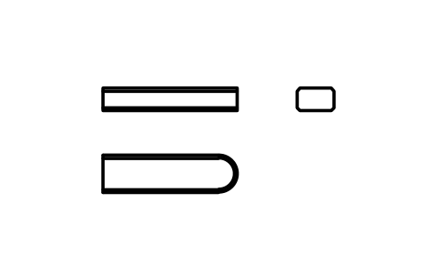 Vorschau des Symbols Flache Passfeder Form C 5 x 3 x 18, Block KEY_C_5X3X18
