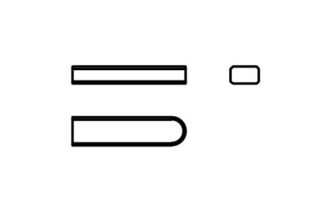 Vorschau des Symbols Flache Passfeder Form C 5 x 3 x 20, Block KEY_C_5X3X20