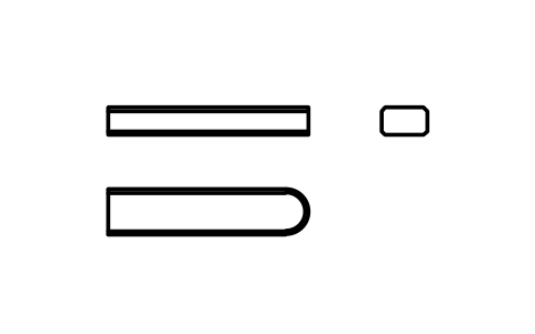 Vorschau des Symbols Flache Passfeder Form C 5 x 3 x 22, Block KEY_C_5X3X22
