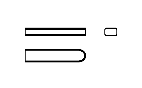 Vorschau des Symbols Flache Passfeder Form C 5 x 3 x 25, Block KEY_C_5X3X25