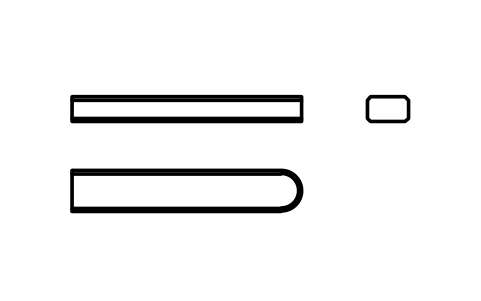 Vorschau des Symbols Flache Passfeder Form C 5 x 3 x 28, Block KEY_C_5X3X28