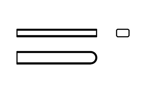 Vorschau des Symbols Flache Passfeder Form C 5 x 3 x 32, Block KEY_C_5X3X32