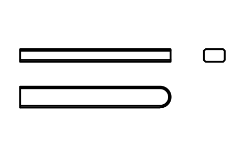 Vorschau des Symbols Flache Passfeder Form C 5 x 3 x 36, Block KEY_C_5X3X36