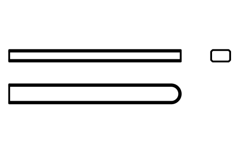Vorschau des Symbols Flache Passfeder Form C 5 x 3 x 45, Block KEY_C_5X3X45