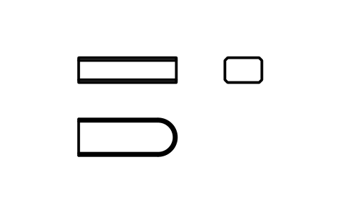 Vorschau des Symbols Flache Passfeder Form C 6 x 4 x 16, Block KEY_C_6X4X16