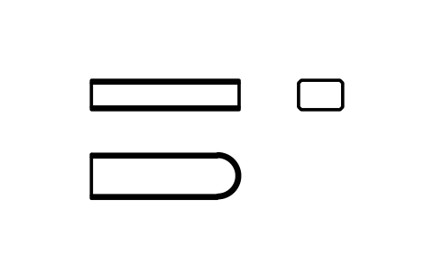Vorschau des Symbols Flache Passfeder Form C 6 x 4 x 20, Block KEY_C_6X4X20