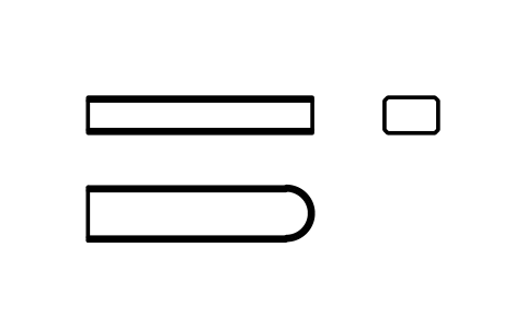 Vorschau des Symbols Flache Passfeder Form C 6 x 4 x 25, Block KEY_C_6X4X25