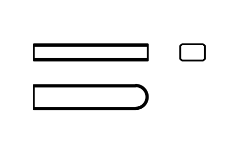 Vorschau des Symbols Flache Passfeder Form C 6 x 4 x 28, Block KEY_C_6X4X28