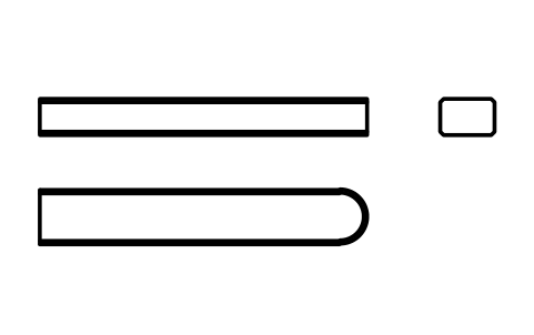 Vorschau des Symbols Flache Passfeder Form C 6 x 4 x 36, Block KEY_C_6X4X36