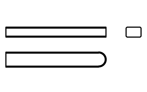Vorschau des Symbols Flache Passfeder Form C 6 x 4 x 40, Block KEY_C_6X4X40