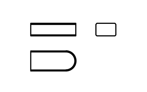 Vorschau des Symbols Flache Passfeder Form C 8 x 5 x 18, Block KEY_C_8X5X18