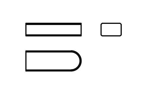 Vorschau des Symbols Flache Passfeder Form C 8 x 5 x 22, Block KEY_C_8X5X22